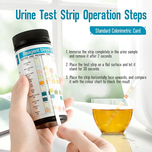 Urine Test Strips URS 10-in-1, 10 Parameters UTI Test Strips, Ketone Test Strips, 100 CT for Urinalysis