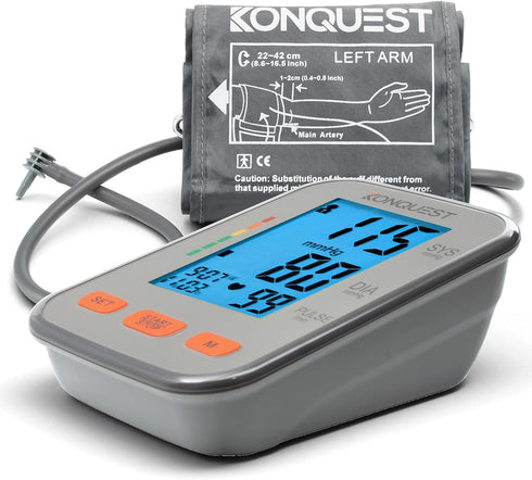 Konquest KBP-2704A Automatic Blood Pressure Monitor - Large Adjustable Cuff, Backlit Display, Irregular Heartbeat