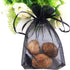 50 Pcs 5x7 Gifts Wrap Bags, Black Organza Sheer Fabric Drawstring Mesh Bags for Baby Shower, Anniversary