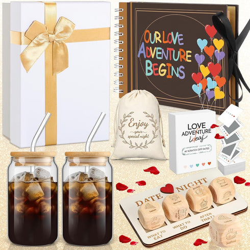 Reallnaive 54 Pcs Date Night Gift Box for Couple Girlfriend Boyfriend Scratch Off