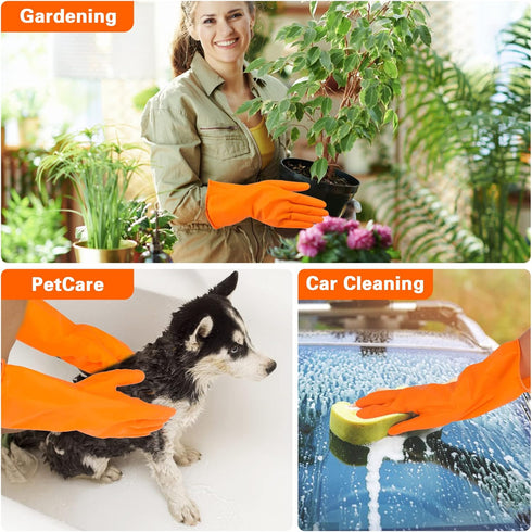 Sibba 1 Heavy Duty Rubber Dishwashing Gloves - Pair for Kitchen & Gardening