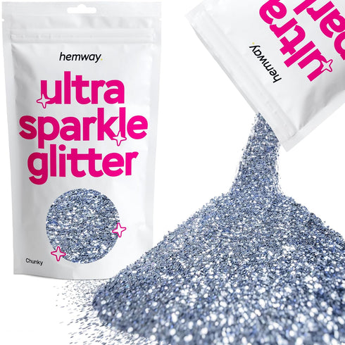 Hemway Premium Ultra Sparkle Glitter, Multi Purpose Metallic Flake for Arts Crafts, Azure Blue, 100g / 3.5oz