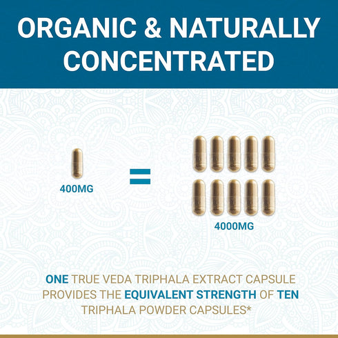 Triphala Capsules, USDA Organic Certified, Vegan Triphala Tablets, 60 Caps