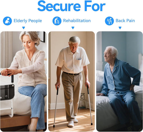 songsoso 300 lb Adjustable Bed Rail for Elderly Adults: Bedside Support for Seniors, Fits KingQueenFullTwin, Heavy-Duty