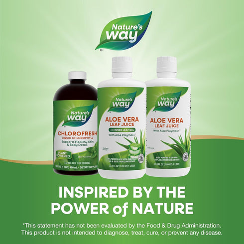 Nature's Way 33.8 Oz (Packaging Aloe Vera Leaf Juice and Inner Leaf Gel, with Aloe Polymax+, Certified for Aloe Content