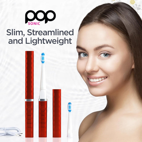 Portable USB Sonic Toothbrush - Red Metallic