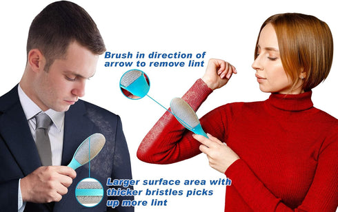 ezclean 2 Pack Reusable Lint Brush, Double Sided Pet Hair Remover for Clothes, Couch, Dog Cat Hair Cleaner