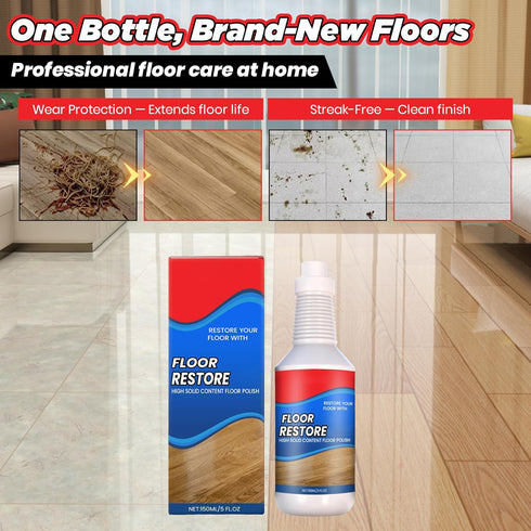 ROVIA (2 Floor Restore for Wood Floors - Floor Clean Restorer & Polish for Tile, Shine Wood, Laminate, Vinyl, Bamboo