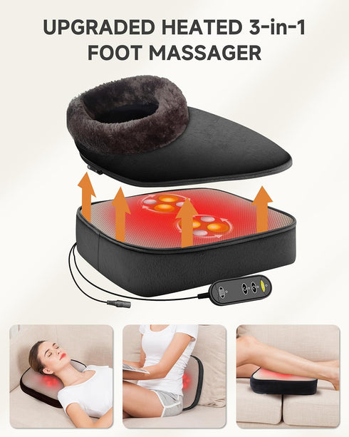 Snailax Foot Massager with Heat, Shiatsu Heated Kneading Foot Massager Machine, Electric Foot Massager, Gift for Her