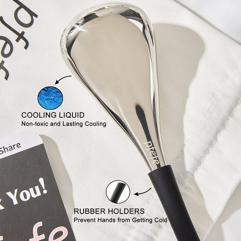 Ice Globes Facial Skin Care Tools for Women - Stainless Steel Cryo Sticks for Cooling Spa Treatment with Storage Case