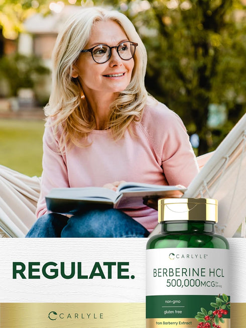 Carlyle Berberine Supplement 500,000mcg | 60 Capsules | Vegetarian, Non-GMO, Gluten Free Berberine HCL