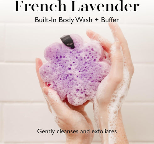 Spongelle French Lavender Wild Flower Buffer Body Scrubber - Bath & Shower Loofah for Women