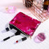 Tatuo 4 Pcs Glitter Sequin Makeup Bag - Rainbow Iridescent Small Reversible Cosmetics Pouch for Women