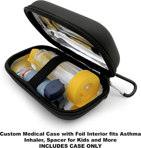 CASEMATIX Asthma Inhaler Case, Compact Size Fits Inhaler Spacer, Masks, Holder and More - CASE ONLY