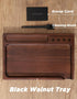 Black Walnut Rolling Tray 11"x7" with Cleaning Brush and Scoop Card, Accessories for Rolling Papers and Grinders