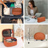 KTMOUW 3 Pcs Waterproof Makeup Bag Set: Portable Travel Cosmetic Organizer, Weave Toiletry Bag for Women, Brown