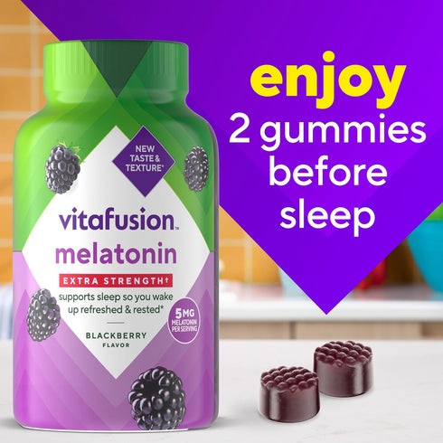 Gummy 5mg, 120 Gummies Vitafusion Extra Strength Melatonin Vitamins, ct