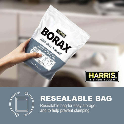 HARRIS 1.5lb Borax Powder Hard Water Laundry Booster and Powerful Multi-Purpose Cleaner, (Unscented)