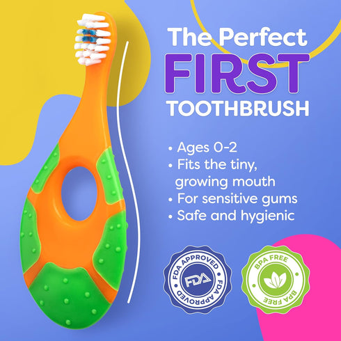 Kids Toothbrush 4 Pack Toddler Soft Bristles Child Sized Brush Heads for Ages 3-10 Multi-Color Set