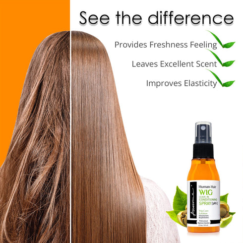 Awesome Human Hair Wig Leave in Conditioner Spray, pH5, 2.3 fl oz - Promotes Silkiness and Shine