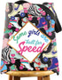 WZMPA Roller Skater Makeup Bag, Gifts for Roller Skating Lovers, Zipper Bag with "Some Girls Are Built For Speed"
