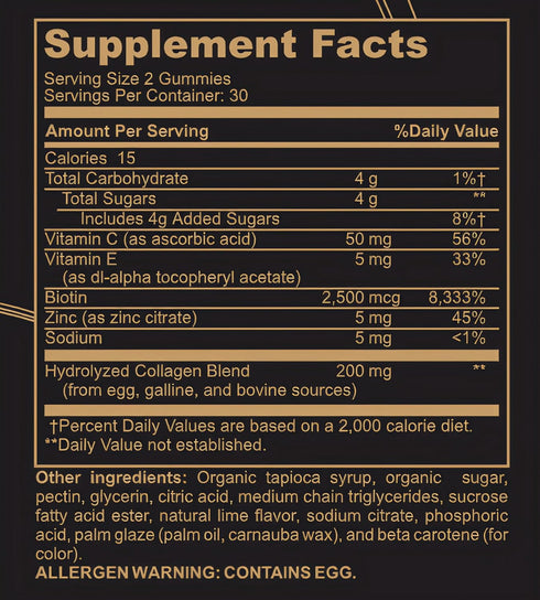 Gummies 60ct Black Girl Vitamins - Collagen for Hair, Skin, and Nail Support, with Vitamin C, Vitamin E, and Biotin