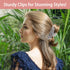 kilofly 3pc Vintage Crystal Hair Claw Clips, Long Thick Hair Metal Clamps