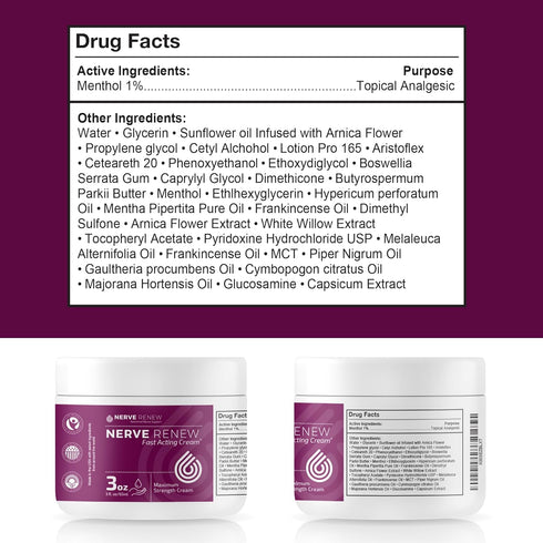 NERVE RENEW Maximum Strength Fast-Acting Nerve Cream, Targeted Arnica Cream Formulation for Soothing Comfort