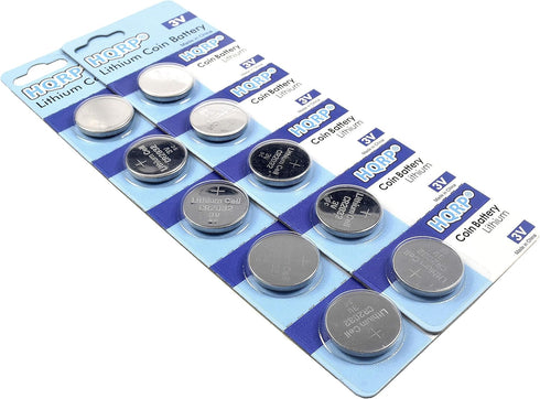 HQRP 10-Pack CR2032 3-Volt Lithium Cell Battery, CR2032L