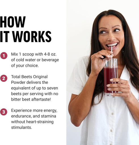 Force Factor Total Beets Superfood Drink Mix Powder, 60 Servings, 2-Pack for Circulation & Energy Support