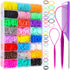 YGDZ Elastic Hair Bands - 1500pcs Hair Rubber Bands, 120pcs Baby Hair Ties - Colorful Small Hair Tie Set with Tools
