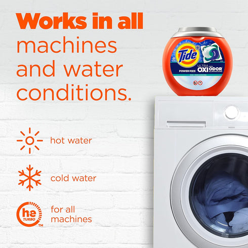 Tide Ultra OXI Power PODS, 63 Count, with Odor Eliminators for Visible and Invisible Dirt