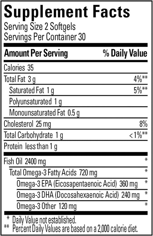 Nature Made Burp-Less Fish Oil 1200 mg, 60 Softgels for Heart Health (Pack of 3)