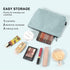 MAANGE Cosmetic Bags for Women, Small Makeup Bag for Purse, Blue Corduroy Makeup Pouch with Metal Zipper for Travel