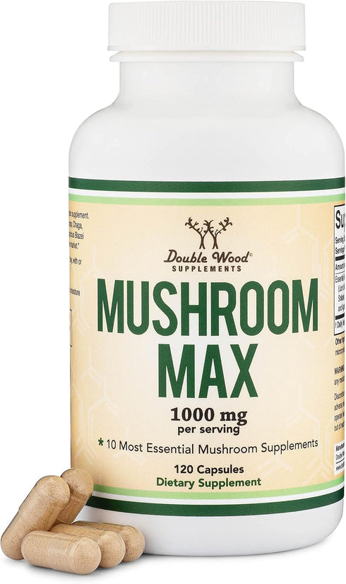 Mushroom Blend Supplement 1,000mg, Top 10 USA Grown Mushrooms (Lion's Mane, Reishi, Cordyceps, More)
