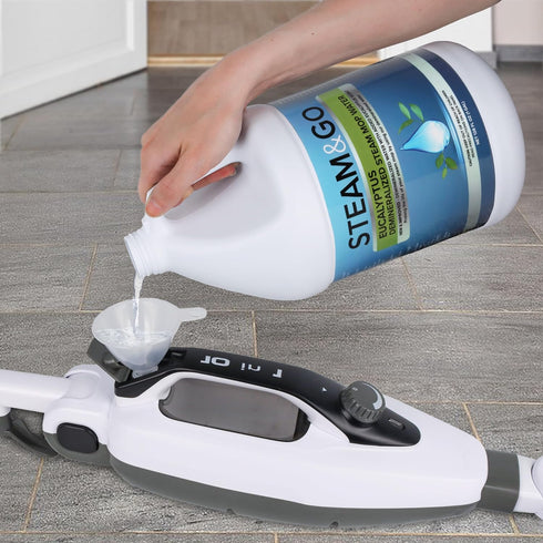 Steam and Go Demineralized Water, Multi-Surface Cleaning Solution for Steam Mop, Eucalyptus Mint, 128oz