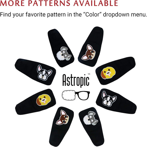 Cotton & Silk Eye Patch for Kids Glasses, Right Eye, Bulldog