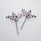 Kercisbeauty Purple Beaded Hair Pins - Pack of 3 Bridal Accessories for Wedding, Prom, Evening Party, Violet Hair Piece