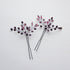 Kercisbeauty Purple Beaded Hair Pins - Pack of 3 Bridal Accessories for Wedding, Prom, Evening Party, Violet Hair Piece