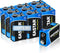 9V Alkaline Batteries, 10 Pack for Smoke Detectors, Long-Lasting Power Square Batteries