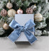 Dusty Blue Velvet Wired Ribbon, 2.5" x 10 Yards, Blue Christmas Wired Ribbon for Wreaths, Crafts, Gift Wrapping