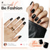 Modelones 32Pcs Black Press on Nails, Upgrade Short Square Fake Nails, Reusable Nail Kit with Glue and Mini File