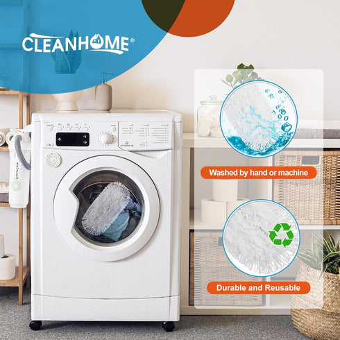 Microfiber Mop Pads 4 Pieces for Floor Cleaning, Full Polyester Replacement Pads for CLEANHOME Dust Mop