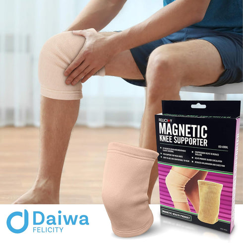 Daiwa Felicity Knee Compression Sleeve, Beige, Provides Uniform Support for Pain