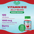 Methylated Vitamin B12, Jelly Bean Gummies for Adults, Brain Health and Energy Booster, Healthy Hair, Skin, and Nails, Nutritional Vegetarian Supplements, 120 Jelly Beans