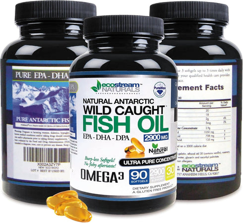 Wild Caught Omega 3 Fish Oil Supplement 2,900 Milligrams - Enhanced DPA-EPA-DHA Formula