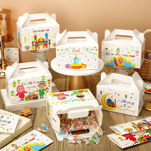 Sinload 48 Set 24 24 Pcs Eid Al Adha Eid Mubarak Envelopes Gift Boxes Includes Pcs Eid Mubarak Treat Boxes Pcs Money