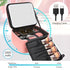 Relavel Travel Makeup Bag with LED Mirror, Waterproof Cosmetic Train Case with Adjustable Brightness, Pink