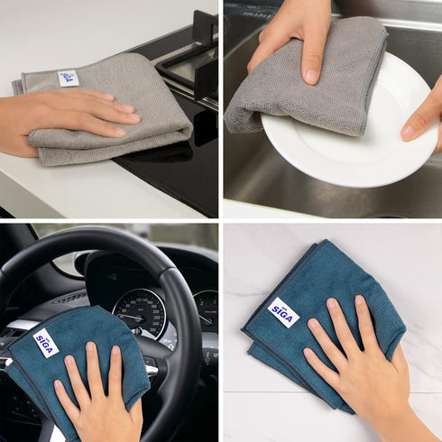 MR.SIGA Microfiber Cleaning Cloth - Pack of 6, Size: 13.8" x 15.7"