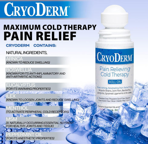 CryoDerm 3 oz Cold & Heat Roll On Combo